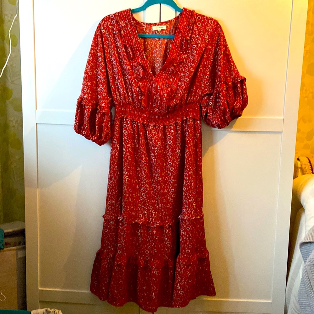 Floral Midi Dress. Size Large.